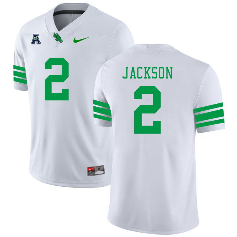 #2 Evan Jackson North Texas Mean Green College Football Jerseys Stitched-White